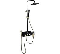 GSZCCZS Sistema de Ducha montado en la Pared Moldista de Ducha con 8 "Cabezal de Ducha Mango de un Solo Juego de Ducha con Relleno de baño y Ducha Manual, rociador de bidé, Oro, Oro, Oro