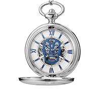 GSZCCZS Skull Hollow Mechanical Pocket Watch Cadena Pendente de Oro Esqueleto Ventilador a Mano Mujeres Mujeres Navidad
