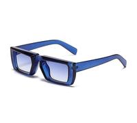 GSZCCZS Steampunk - Gafas de sol deportivas con montura gruesa para mujer, efecto espejo, punk, cuadradas, pequeñas sombras, azul, as pictures showed