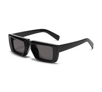 GSZCCZS Steampunk - Gafas de sol deportivas con montura gruesa para mujer, gafas de sol con espejo para hombre, estilo punk, cuadradas, pequeñas sombras, Black, as pictures showed