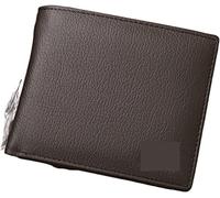 GSZCCZS Tarjetero Monedero de Cuero Genuino para Hombre Monedero de Piel de Vaca para Hombre Monedero Corto Negro Monedero Corto (Color : Brown)