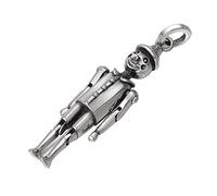 GSZCCZS Vintage 925 Sterling Silver articulado Pinocho Colgante de títeres Robot Colgante con piernas móviles y Joyas de Manos para Hombres Mujeres