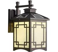 GSZCCZS Wall Lamp Outdoor LED Super Bright Aluminum Solar Light Retro Simple Design Waterproof Glass Lantern Home Garden Sconce Lighting Fixture,Chandelier