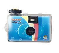 GT PHOTO Cámara desechable Impermeable Realishot Splash - 27 Fotos - Gris | Azul, Película Color, Flash Integrado, ISO 400, Resistente a los golpes