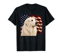 GT Pyrenees Dog Patriotic 4 July USA Flag Great Pyrenees Camiseta