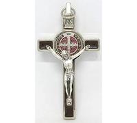 GTBITALY 10.001.11 MS Cruz de San Benito Deluxe Tamaño 8 cm Medalla inri esmaltada a mano en plata para exorcismo exorcista