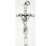 GTBITALY 10.231.30 ARG Cruz Pastoral Papa Juan Pablo II Galvanizado Plata Papa con Anillo 8 cm