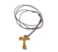 GTBITALY 10.446.90 LAC - Collar con cruz de tau de San Francisco de Asís, 3 cm, de madera de olivo, simbolizando la paz y la comunión