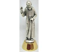 GTBITALY 40.009.30 028 estatua silouette Padre Pio plata con base dorada dorada medida 7 cm