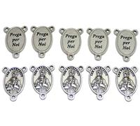 GTBITALY 68.389.30 037 - Cruz San Francisco de Asís para Rosario de plata galvanizada para 10 unidades Medida 2 cm Preguja para nosotros