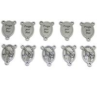 GTBITALY 68.389.30 043 - Cruz Santa Rita de cascia para rosario de plata galvanizada para 10 unidades Medida 2 cm Preguja para nosotros