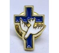 GTBITALY 90.036.21 Pin Pin Cruz Paloma Pace Pax Spirito Santo Oro Dorado Smatado Azul a Mano 1,5 cm