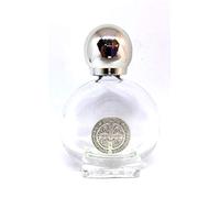 GTBITALY 90.294.90 Ben Cruz de San Benito Botella de cristal con tapón plateado para agua Santa