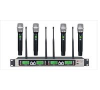 GTD Audio B-33 UHF 4 x100 seleccionable frecuencia profesional de 8 canales sistema de micrófono inalámbrico