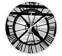 GTDEALS Reloj de pared sin tictac, Musée D'Orsay con Sacré Coeur, redondo, moderno, relojes de madera para dormitorio, sala de estar, hogar, oficina, escuela, decoración de pared, 12 pulgadas