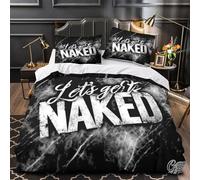 GTDKSUEVG 3 Piezas Microfibra Impresión 3D Let's Get Naked Juego Fundas Edredón Diseño 3D Funda Almohada Antibacteriana Grunge Urban Funda de Edredón for Adultos Single（140x200cm）