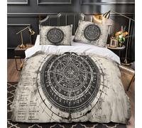 GTDKSUEVG Círculo místico 3D Impresión Funda de edredón 3pz Microfibra Resistente Ocultismo Antiguo Edredón Funda 2 Fundas hipoalergénica Parejas Familia Single（140x200cm）