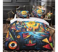 GTDKSUEVG Escena Abstracta del mar 3D Impresión Funda de edredón 3pz Microfibra Cremallera Oculta Geométrico Surrealista Edredón Funda 2 Fundas Cremallera Chicos Chicas Double（200x200cm）