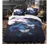 GTDKSUEVG Juego 3 Piezas Microfibra Suave Butterflies in Bloom Funda de Edredón Estampado 3D Fundas Almohada Antialérgica Naturaleza Funda Edredon for Adultos Super King（260x220cm）