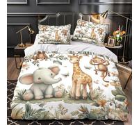 GTDKSUEVG Tres Piezas Microfibra Baby Animals Funda Edredon Impresión 3D Funda Almohada Suave Coon Jungle Theme Funda Edredon for Ancianos Double（200x200cm）