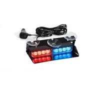 Gtdtixc Faro Antiniebla Barra De Luz Estroboscópica LED Coche Luz Emergencia Luz Advertencia Parabrisas 8 LED Rojo Azul Ámbar Blanco.(Red Blue)