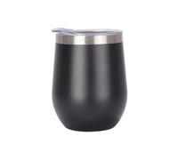 Gtell 12oz Copas de vino sin tallo con tapa, doble pared aislante, vaso de viaje, perfecto para vino, café, bebidas, champán, cócteles,
