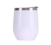 Gtell 12oz Copas de vino sin tallo con tapa, doble pared aislante, vaso de viaje, perfecto para vino, café, bebidas, champán, cócteles,