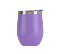 Gtell 12oz Copas de vino sin tallo con tapa, doble pared aislante, vaso de viaje, perfecto para vino, café, bebidas, champán, cócteles,