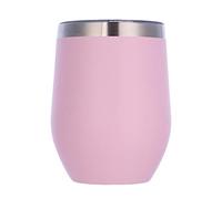 Gtell 12oz Copas de vino sin tallo con tapa, doble pared aislante, vaso de viaje, perfecto para vino, café, bebidas, champán, cócteles,