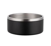 Gteller Cuencos para perros de doble pared de acero inoxidable 304, sin BPA, antideslizantes para mascotas, comida para gatos y tazón de agua con base de goma, no se derrame (64 onzas, negro)