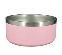 Gteller Cuencos para perros de doble pared de acero inoxidable 304, sin BPA, antideslizantes para mascotas, comida para gatos y tazón de agua con base de goma, no se derrame (64 onzas, rosa)