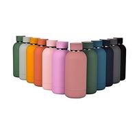 Gteller Frasco de doble pared de acero inoxidable 18/8 de boca estrecha, botella térmica deportiva que mantiene el calor y el frío (350 ml, verde)
