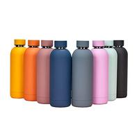 Gteller Termo de doble pared de acero inoxidable 18/8 con boca estrecha, botella de agua térmica deportiva que mantiene el calor y el frío (500 ml, azul)