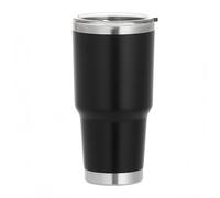 Gteller Vaso de acero inoxidable de 30 onzas, taza de viaje con doble pared aislada con tapa (negro)