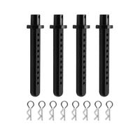 GTFRUQAS Kit Actualización RC para Axial para SCX10 1/10 RC Crawler Vehículo Piezas Accesorios 4 Piezas Poste Carrocería Aluminio Montaje Carcasa Automóvil con Poste Fijación Abrazadera R(Black)