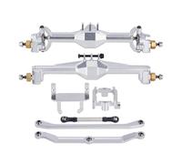 GTFRUQAS Kit Actualización RC para TRX4M 1/18 con Montaje De Servo Y Enlaces Abatibles, Ejes De Portal CNC De Aluminio + Eje De 10 Mm para Coche RC Crawler, Piezas De Actualización(Silver)