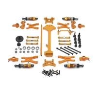 GTFRUQAS para WLtoys A959 A949 A969 A979 K929 1/18 Metal para Brazo Oscilante Copa De Dirección Kit De Amortiguador De Varillaje Piezas De Repuesto para Coche RC Accesorios Coches RC(Yellow)