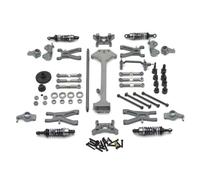 GTFRUQAS para WLtoys A959 A949 A969 A979 K929 1/18 Metal para Brazo Oscilante Copa De Dirección Kit De Amortiguador De Varillaje Piezas De Repuesto para Coche RC Accesorios Coches RC(Gray)