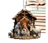 GTFYUDGH Adornos De Belén,Adornos De Belén De Navidad | decoración del Nacimiento de Jesús,Letreros de Belén para árbol de Navidad, Colgante acrílico de Belén, Adorno conmemorativo Festivo para