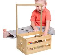 GTFYUDGH Caja De Madera Para Baby Shower | Armario De Almacenamiento Para Bebé Con Colgador,Cesto Portátil para Ropa Juguetes Mantas Pañales Hogar Hospital Embarazo Padres