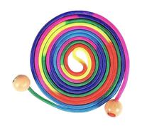 GTFYUDGH Cuerda De Saltar Larga - Cuerda De Saltar Arcoíris 5 M Con Mango De Madera, de Salto Ajustable Multijugador para Deportes Niños Interior y Exterior