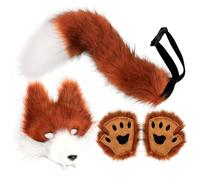 GTFYUDGH Kit de Disfraz de Lobo,Accesorios de Lobo Falso para Halloween,Ropa De Cosplay Animal Para Mujeres Para Carnaval Halloween Navidad - Eventos de Cosplay para Carnaval Navidad y Obras Teatrales