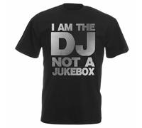 GTHBr889h I Am The DJ Not A Juke Box Funny Quote T-Shirt Black XL