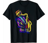 GTHBr889h Saxophonist Jazz Musician Gift Idea Saxophone T-Shirt Black 3XL