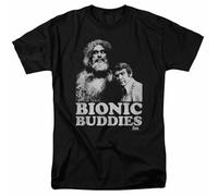 GTHBr889h The Six Million Dollar Man Bionic Buddies T Shirt Black S