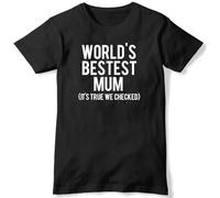 GTHBr889h World'S Bestest Mum (It's True We Checked) Unisex T-Shirt Black XL