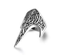 GTHIC Anillo de pulgar de acero inoxidable para hombres y mujeres Anillos góticos con pico de águila vintage Anillo de arquero Anillo de recuerdo mori de moda Regalos de joyería animal Tamaño 13