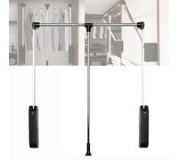 GTHTUHFD Barra De Armario Abatible Lateral Ajustable, Fabricada En Acero Resistente con Mango Telescópico Y Herrajes De Montaje. Elevador De Armario para Organización De Arm,Color-510-660mm