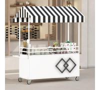 GTHTUHFD Carrito Móvil para Vendedores Ambulantes: Soporte Portátil para Eventos Al Aire Libre, Mercados Y Venta De Comida Callejera.,White-160x200cm/63x78.7in