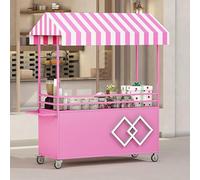 GTHTUHFD Carrito Móvil para Vendedores Ambulantes: Soporte Portátil para Eventos Al Aire Libre, Mercados Y Venta De Comida Callejera.,Pink-130x200cm/51.2x78.7in